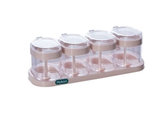 Bộ 4 Lọ Đựng Gia Vị Hokori Cao Cấp Size Lớn, Hũ Đựng Gia Vị Có Thìa Nhựa Trong Suốt Loại Xịn A4561