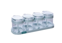 Bộ 4 Lọ Đựng Gia Vị Hokori Cao Cấp Size Lớn, Hũ Đựng Gia Vị Có Thìa Nhựa Trong Suốt Loại Xịn A4561