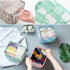 Giỏ Vải Vuông Đựng Đồ Để Bàn Nhỏ Gọn Sắp Xếp Vật Dụng Gia Đình Ngăn Nắp A3933