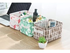 Giỏ Vải Vuông Đựng Đồ Để Bàn Nhỏ Gọn Sắp Xếp Vật Dụng Gia Đình Ngăn Nắp A3933