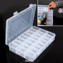 Hộp Đựng Trang Sức 24 Ngăn Mini Trong Suốt Có Thể tháo Ráp Các Ngăn A3231