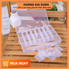 Hộp Đựng Trang Sức 24 Ngăn Mini Trong Suốt Có Thể tháo Ráp Các Ngăn A3231