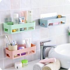 Kệ Nhà Tắm Phòng Bếp Dán Tường Kệ Đựng Mỹ Phẩm Gia Vị Treo Tường Hình Chữ Nhật A4451