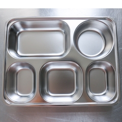 Khay Đựng Cơm Phần Inox 5 Ngăn Chia Cơm Đựng Thức Ăn A2462