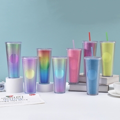 Ly nước Kim Cương Cách nhiệt 2 lớp 710ml chất liệu nhựa PP cao cấp A4761