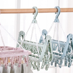 Móc Treo quần Áo Trẻ Em Treo Đồ Lót Tã Vớ Chống Bay Bằng Nhựa 32 Kẹp A1273