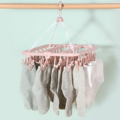 Móc Treo quần Áo Trẻ Em Treo Đồ Lót Tã Vớ Chống Bay Bằng Nhựa 32 Kẹp A1273