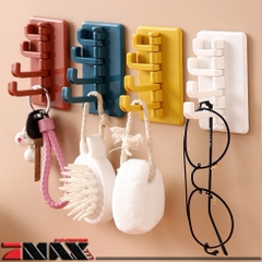 Móc Dán Tường 4 Nhánh Nhiều Màu Móc Treo Quần Áo A1151