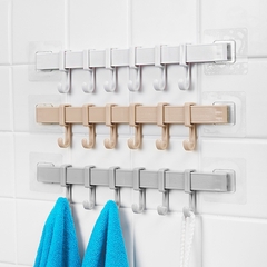 Thanh Móc Treo Quần Áo 6 Móc Dán Tường Nhà Tắm Bếp Tủ Quần Áo Không Cần Khoan Tường A3613