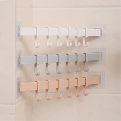 Thanh Móc Treo Quần Áo 6 Móc Dán Tường Nhà Tắm Bếp Tủ Quần Áo Không Cần Khoan Tường A3613