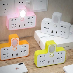 Ổ Cắm Điện Đa Năng Thông Minh Có Cổng USB Kèm Đèn Ngủ Rắc 3 Chân A1361