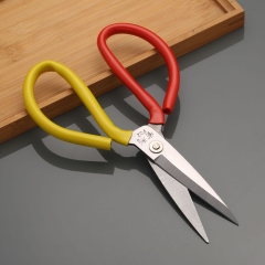 Kéo thép không gỉ hai màu Vàng đỏ cho nhà bếp gia đình kéo cắt vải cắt giấy đóng gói cắt băng keo A2412
