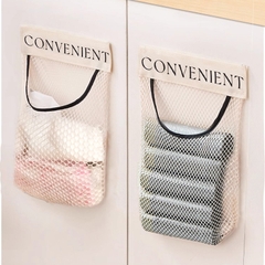 Túi lưới đựng đồ dán tường nhà bếp Velcro túi lưu trữ đựng đồ lót túi treo tất vớ cửa tủ quần áo A1861