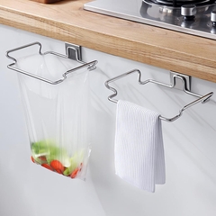 Giá treo túi đựng rác bằng thép không gỉ sáng tạo móc treo đồ phía sau cửa tủ bếp đa năng L0753