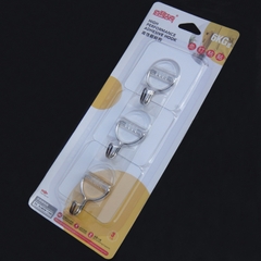 Vỉ 3 Móc Dán Tường Cao Cấp Siêu Dính Chịu Lực Tốt Treo Tường Chắc Chắn 6x6 cm Bản Lề Tròn A4922