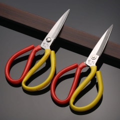 Kéo thép không gỉ hai màu Vàng đỏ cho nhà bếp gia đình kéo cắt vải cắt giấy đóng gói cắt băng keo A2412