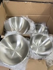 Set 3 Bát Âu Trộn Bột, Thau Trộn Salad Inox 304 Dày Dặn Có Vạch Chia Dung Tích Cao Cấp A2261