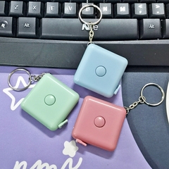 Thước dây vuông đo eo đo quần áo mini 1,5m hình vuông có móc khóa, thước đo chiều cao cơ thể L0644