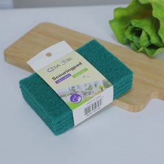 Sét 5 Miếng bọt biển nhám Xanh cọ rửa chén bát xoong nồi lau dầu chống dính vệ sinh cọ rửa đa năng L0453