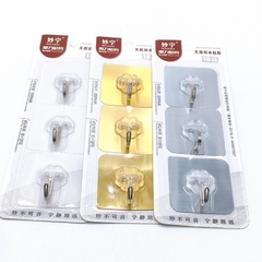 Vỉ 3 Móc Dán Tường Cao Cấp Siêu Dính Chịu Lực Tốt Treo Tường Chắc Chắn 6x6 cm A2534
