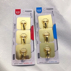 Vỉ 3 Móc Dán Tường Cao Cấp Siêu Dính Chịu Lực Tốt Treo Tường Chắc Chắn 6x6 cm A2534