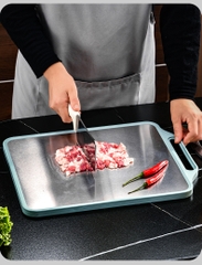 Thớt Kháng Khuẩn 2 Mặt, Mặt Trước Inox 304, Mặt sau nhựa PP kháng khuẩn chất liệu inox 304 A5062