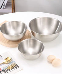 Set 3 Bát Âu Trộn Bột, Thau Trộn Salad Inox 304 Dày Dặn Có Vạch Chia Dung Tích Cao Cấp A2261