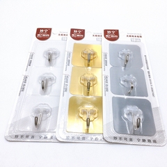 Vỉ 3 Móc Dán Tường Cao Cấp Siêu Dính Chịu Lực Tốt Treo Tường Chắc Chắn 6x6 cm A2534