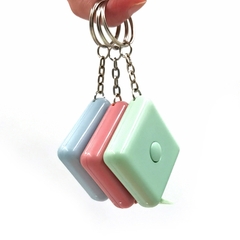 Thước dây vuông đo eo đo quần áo mini 1,5m hình vuông có móc khóa, thước đo chiều cao cơ thể L0644