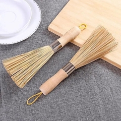 Bàn chải cọ xoong nồi sợi tre tự nhiên chổi cọ vệ sinh nồi chén bát nhà bếp cọ rửa sợi tre đa năng L1014