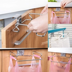 Giá treo túi đựng rác bằng thép không gỉ sáng tạo móc treo đồ phía sau cửa tủ bếp đa năng L0753