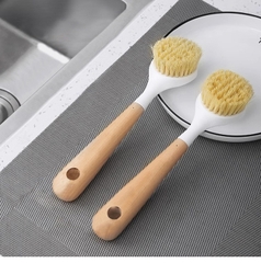 Bàn chải cọ rửa xoong nồi cán gỗ đa năng vệ sinh nhà bếp, cọ rửa nồi rửa bát đĩa L0611