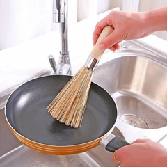 Bàn chải cọ xoong nồi sợi tre tự nhiên chổi cọ vệ sinh nồi chén bát nhà bếp cọ rửa sợi tre đa năng L1014