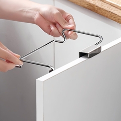 Giá treo túi đựng rác bằng thép không gỉ sáng tạo móc treo đồ phía sau cửa tủ bếp đa năng L0753
