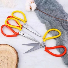 Kéo thép không gỉ hai màu Vàng đỏ cho nhà bếp gia đình kéo cắt vải cắt giấy đóng gói cắt băng keo A2412