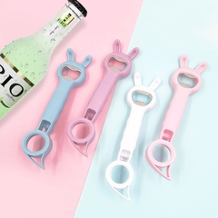 Dụng cụ mở nắp chai bia bốn trong một hình tai thỏ đa năng, dụng cụ mở nắp đồ uống chống trượt L1043
