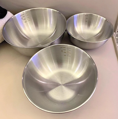 Set 3 Bát Âu Trộn Bột, Thau Trộn Salad Inox 304 Dày Dặn Có Vạch Chia Dung Tích Cao Cấp A2261