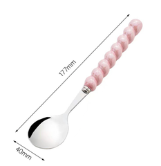Thìa Ăn Cơm Tay Cầm Ngọc An Món Tráng Miệng Bánh Kem, Thìa Muỗng Nhà Bếp Nấu Ăn A4932