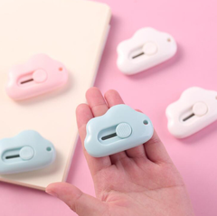 Dao cắt dọc giấy hình đám mây bỏ túi đa năng có lỗ gắn móc khóa A1337