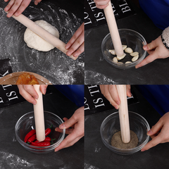 Thanh Gỗ Cán bột làm bánh Chống dính, cán bột gỗ đặc tiện dụng nhà bếp A1731