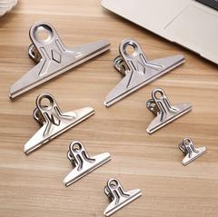 Kẹp thép không gỉ kẹp văn phòng phẩm hồ sơ nhỏ kẹp lưu trữ đuôi dài cố định chắc chắn L1721