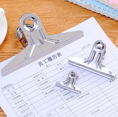 Kẹp thép không gỉ kẹp văn phòng phẩm hồ sơ nhỏ kẹp lưu trữ đuôi dài cố định chắc chắn L1721
