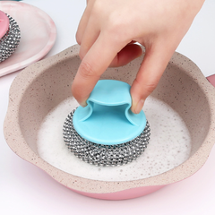 Bàn Chải bóng thép chà xoong nồi có tay cầm bàn chải vệ sinh chén bát vệ sinh nhà bếp L0221