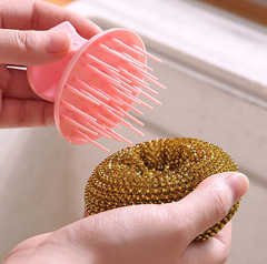 Bàn Chải bóng thép chà xoong nồi có tay cầm bàn chải vệ sinh chén bát vệ sinh nhà bếp L0221