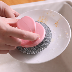 Bàn Chải bóng thép chà xoong nồi có tay cầm bàn chải vệ sinh chén bát vệ sinh nhà bếp L0221