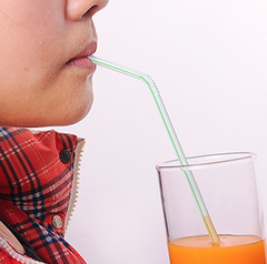 Ống hút nhựa dùng một lần nhiều màu có đầu cong dùng cho nước trái cây, sữa đậu nành L0254