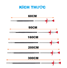 Cây Móc Rác Thông Tắc Bồn Cầu Toilet Bồn Rửa Chén Thông Tắc Cống Thoát Nước Dài 60/90/160/200/300CM   A0111