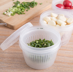 Hộp đựng hành lá nhà bếp hộp đựng thực phẩm hành tây, gừng, tỏi, thoát nước bằng nhựa để tủ lạnh L0441