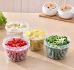 Hộp đựng hành lá nhà bếp hộp đựng thực phẩm hành tây, gừng, tỏi, thoát nước bằng nhựa để tủ lạnh L0441