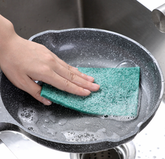 Sét 5 Miếng bọt biển nhám Xanh cọ rửa chén bát xoong nồi lau dầu chống dính vệ sinh cọ rửa đa năng L0453